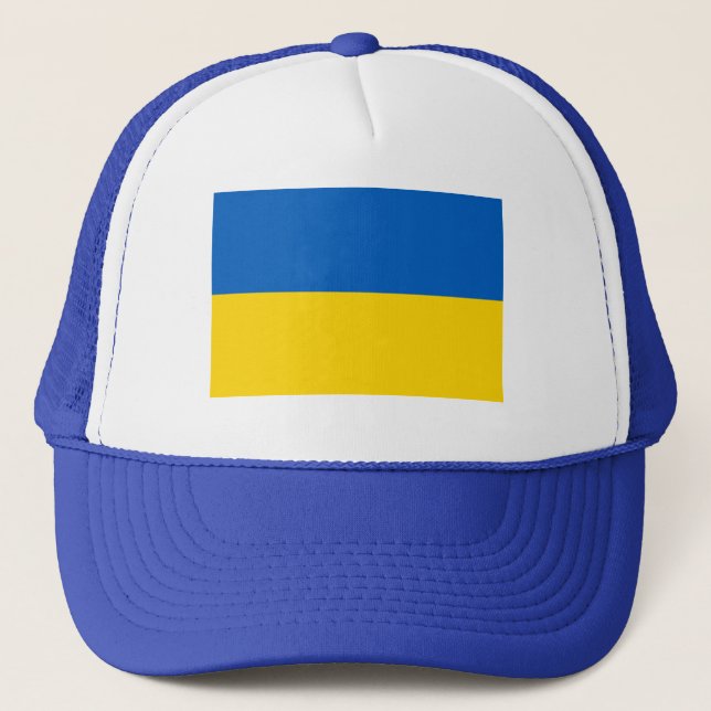 BLUE Ukraine National Flag Trucker Hat (Front)