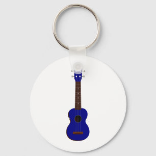 Blue Ukulele design Key Ring