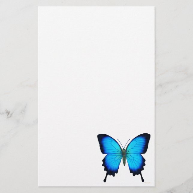 Blue Ulysses Butterfly Stationery (Front)