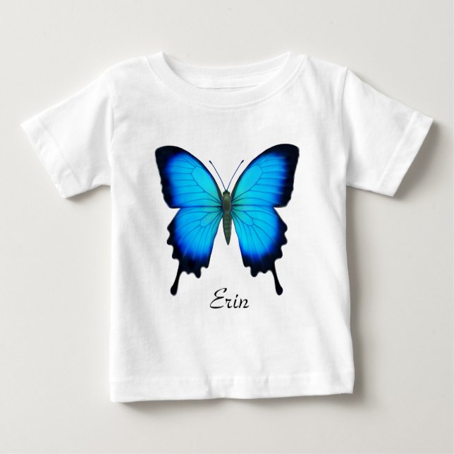 Blue Ulysses Swallowtail Butterfly Baby Shirt (Front)
