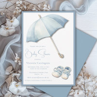 Blue Umbrella Baby Shoes Baby Shower