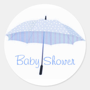 Blue Umbrella Baby shower envelope seal