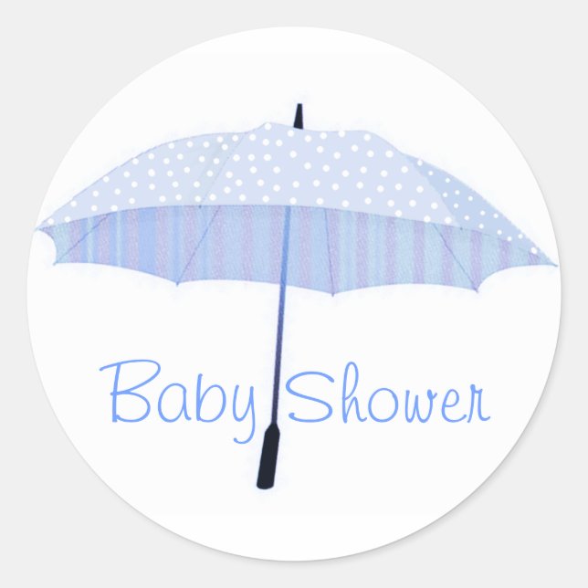 Blue Umbrella Baby shower envelope seal (Front)