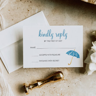 Blue Umbrella Baby Shower RSVP Response