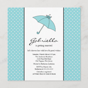 Blue Umbrella Bridal Shower Invitation