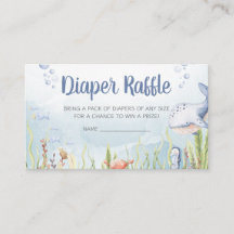 Blue Under the Sea Baby Shower Diaper Raffle