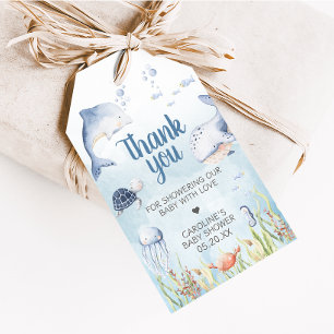 Blue Under the Sea Baby Shower Favor Tags