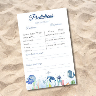 Blue under The sea baby shower Predictions Game