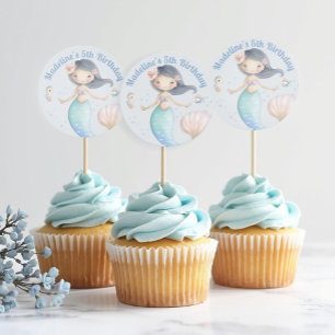 Blue Under the Sea Mermaid Birthday Party Classic Round Sticker