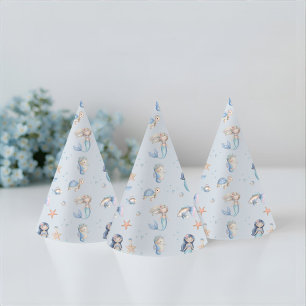 Blue Under the Sea Mermaid Birthday Party Hat