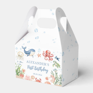 Blue Under The Sea Ocean Animals Birthday Favour Box