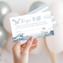 Blue Under the Sea Ocean Baby Boy Diaper Raffle 