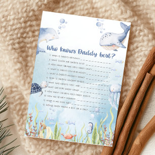 Blue Under the Sea Shower Who Knows Daddy Game