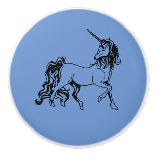 Blue Unicorn Ceramic Knob