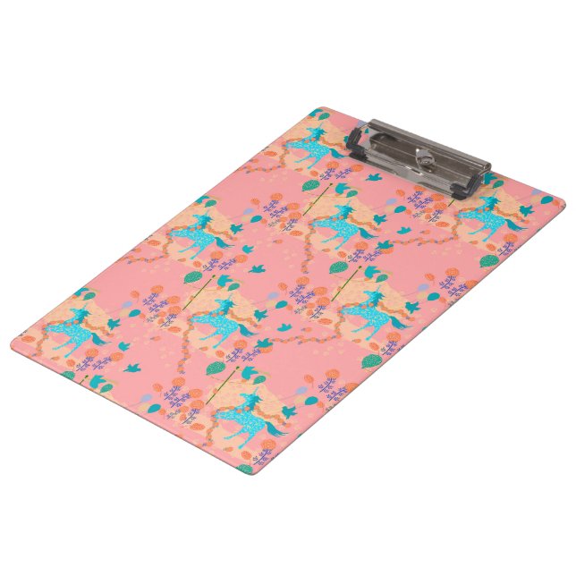 Blue unicorn  clipboard (Angled)