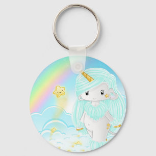 Blue Unicorn Po Key Ring