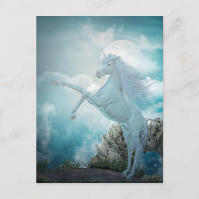 blue unicorn postcard (Front)