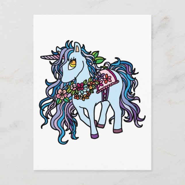 Blue Unicorn Postcard (Front)