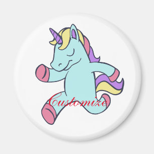 Blue Unicorn Running Thunder_Cove Magnet
