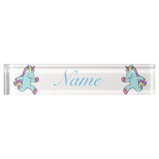 Blue Unicorn Running Thunder_Cove Nameplate (Front)