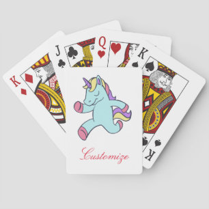 Blue Unicorn Running Thunder_Cove Playing Cards