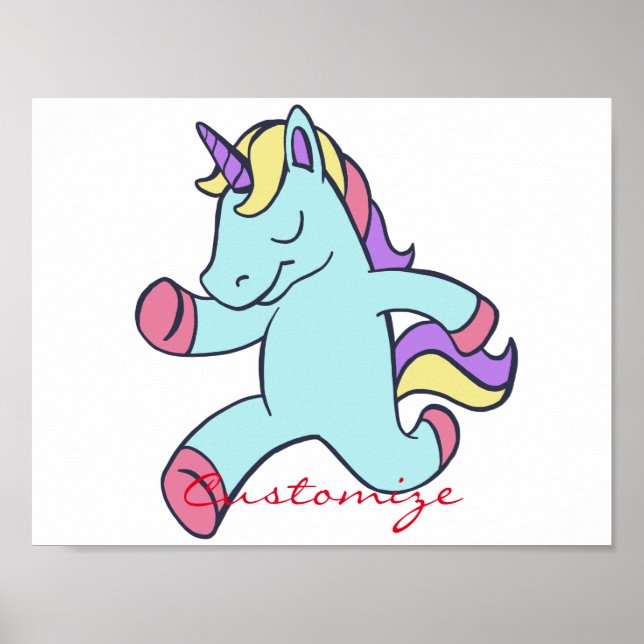 Blue Unicorn Running Thunder_Cove Poster (Front)