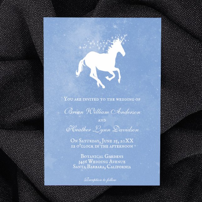 Blue Unicorn Wedding Invitation (Blue Unicorn Wedding Invitation)
