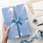 Blue Unicorn Wedding Wrapping Paper<br><div class="desc">Wrap gifts for the bride and groom with a roll of Blue Unicorn Wedding Wrapping Paper.  Wrapping paper design features a starry background with a unicorn adorned with stars.  Additional wedding stationery and gifts available with this design as well.</div>