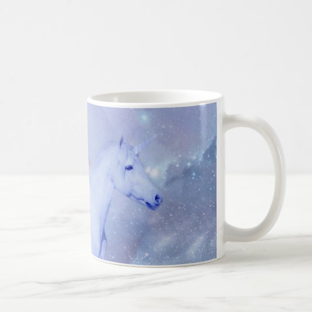Blue Unicorn with wings fantasy Coffee Mug (Right)