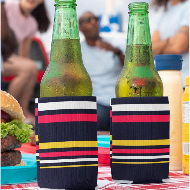 Blue Uniform Stripes Can Cooler (can cooler )