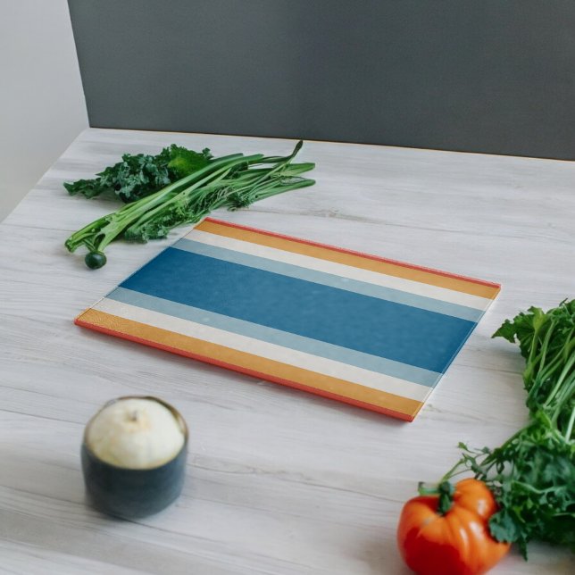 Blue Uniform Stripes Cutting Board (Chopping Board)