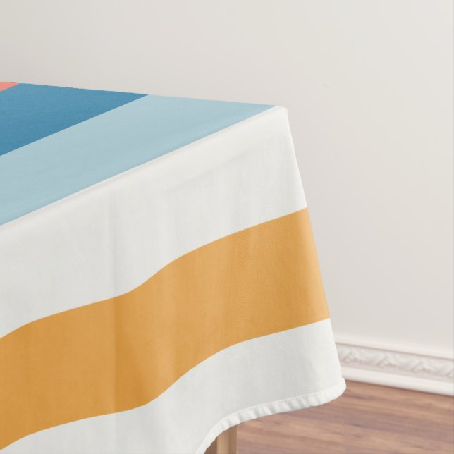 Blue Uniform Stripes Tablecloth (In Situ)
