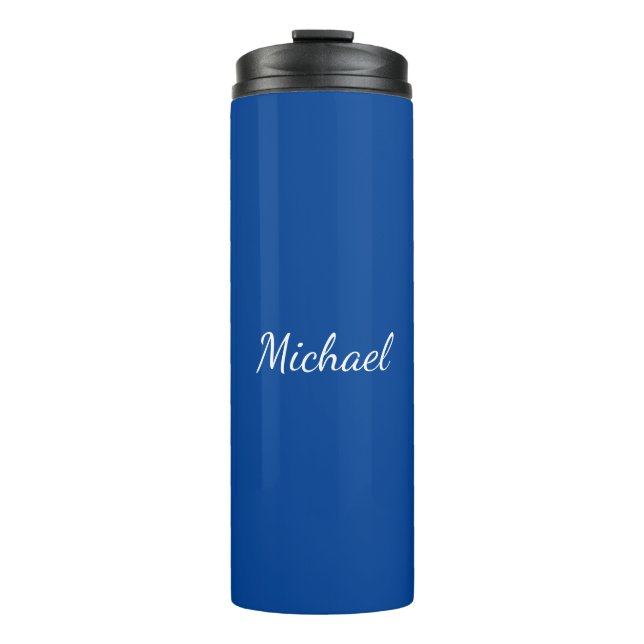 Blue Unique Professional Calligraphy Name Thermal Tumbler (Front)