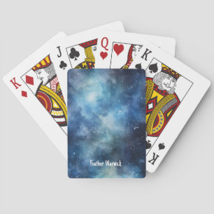 Blue Universe Celestial Clouds Playing Cards
