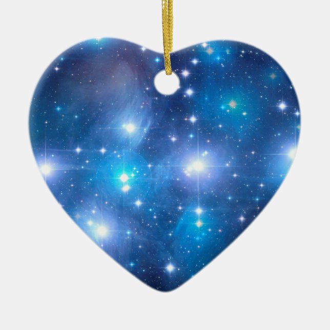 Blue Universe Stars + your ideas Ceramic Ornament (Front)