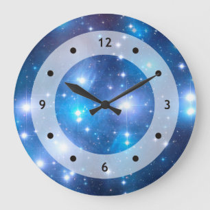 Blue Universe Stars + your ideas Large Clock