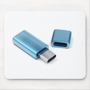 Blue usb-c flash stick mouse pad