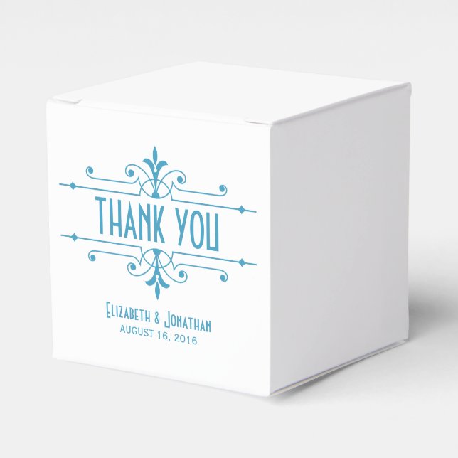 Blue v2 Fancy Ornamental Favour Boxes (Front Side)