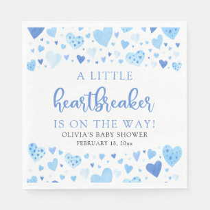 Blue Valentine Little Heartbreaker Baby Shower Napkin
