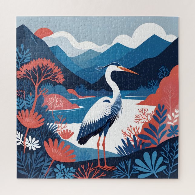 blue valley heron puzzle (Vertical)