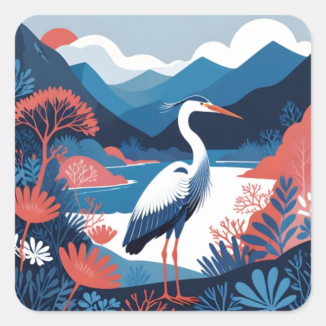 blue valley heron stickers (Front)