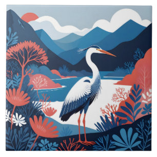 blue valley heron tile