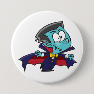 Blue Vampire Boy with Cape Cute Dracula 7.5 Cm Round Badge