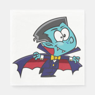 Blue Vampire Boy with Cape Cute Dracula Napkin