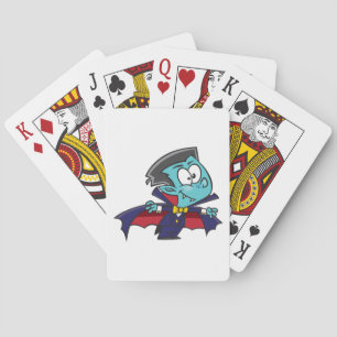 Blue Vampire Boy with Cape Cute Dracula Playing Cards