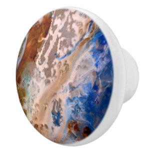 Blue Van Gogh Granite Ceramic Knob