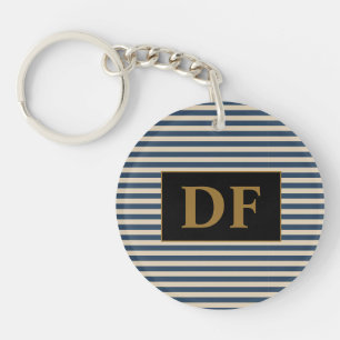 Blue/Vanilla Stripes Keychain