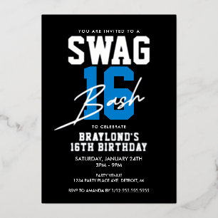 Blue Varsity Style Swag 16 Birthday