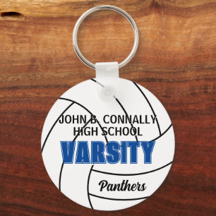 Blue Varsity Volleyball Custom High School Team Key Ring