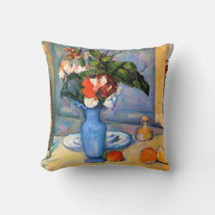 Blue Vase Flowers, Paul Cezanne Cushion